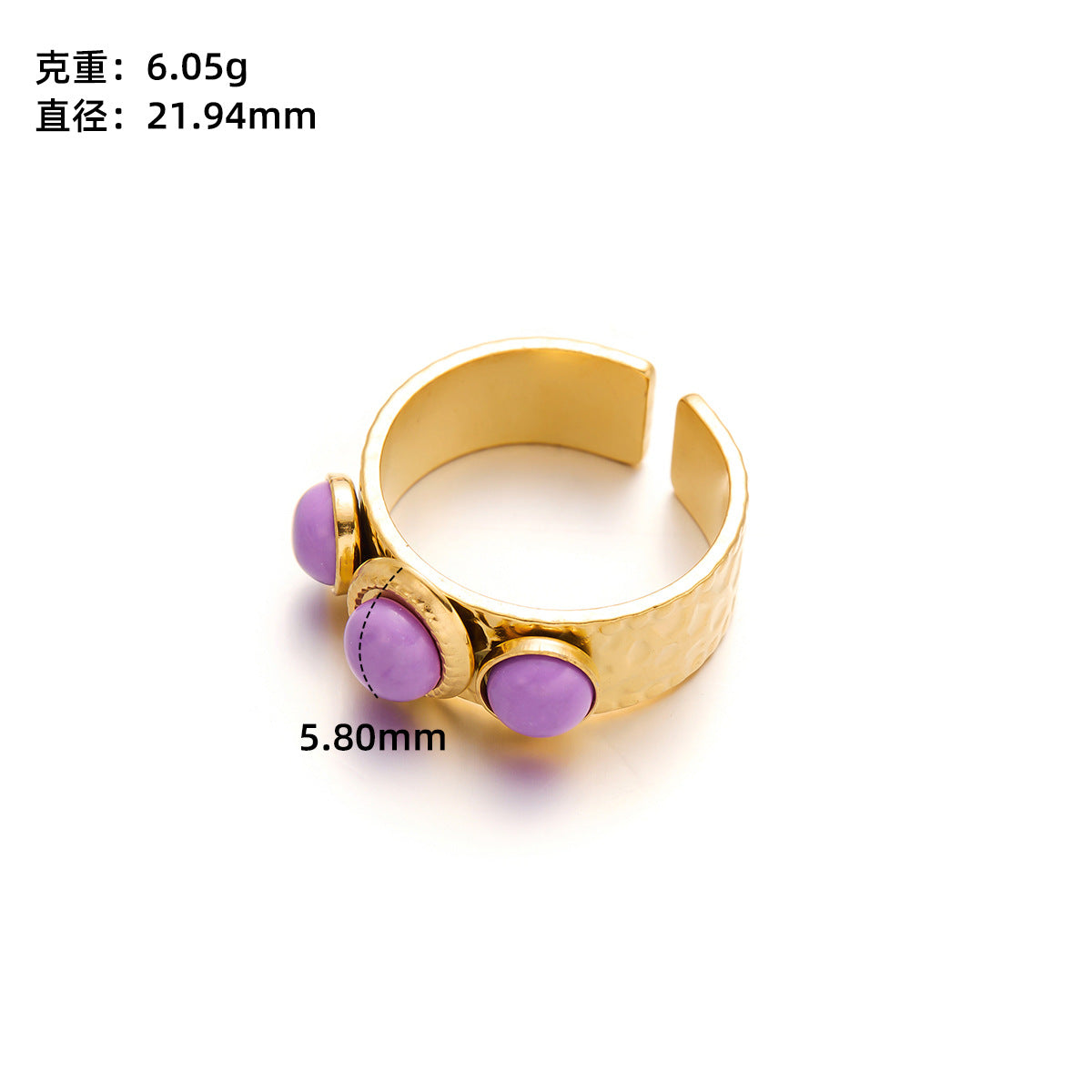 Gold Titanium Steel Flower Ring