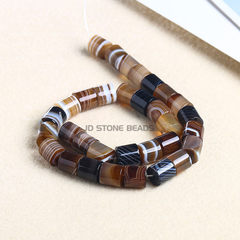 Coffee line agate cylindrical DIY jewelry accessories