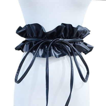 Elastic pleated edge belt