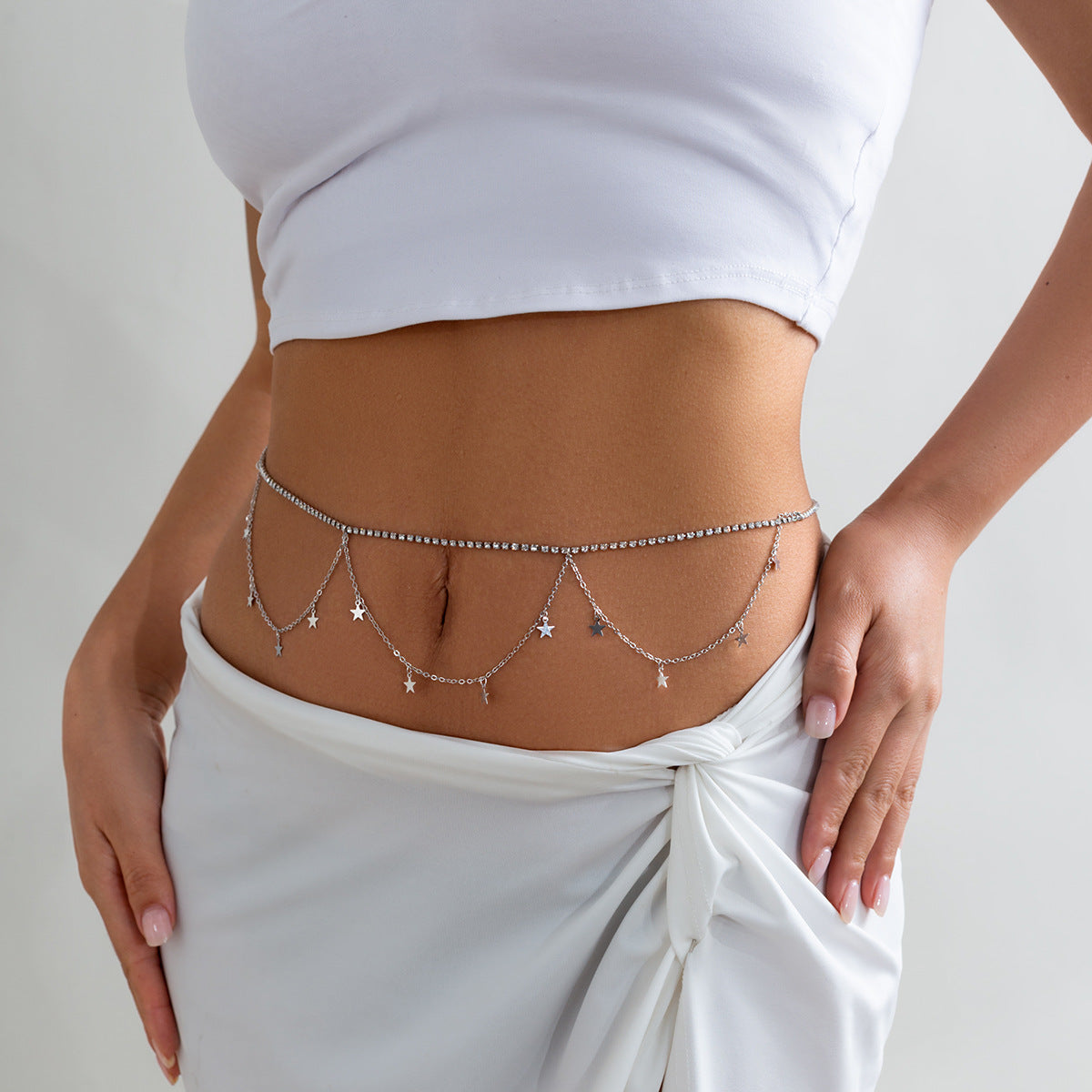 Body Chain Metal Cross Tassel Waist Chain