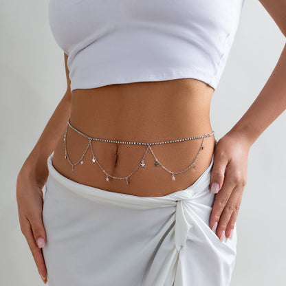 Body Chain Metal Cross Tassel Waist Chain