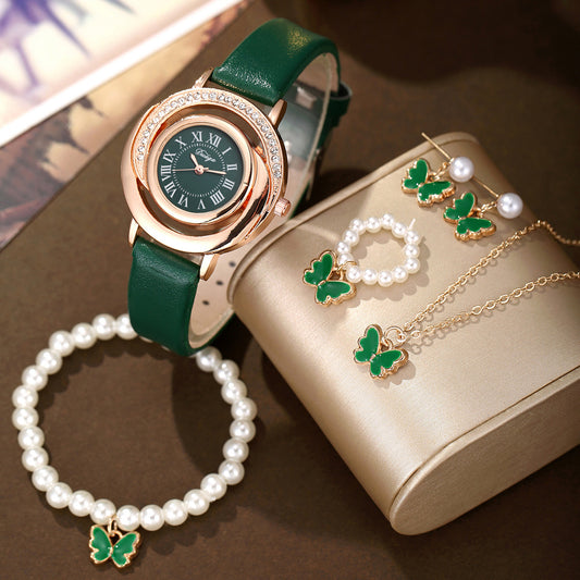 Quartz Watch Pearl Butterfly Jewelry Set FASHION