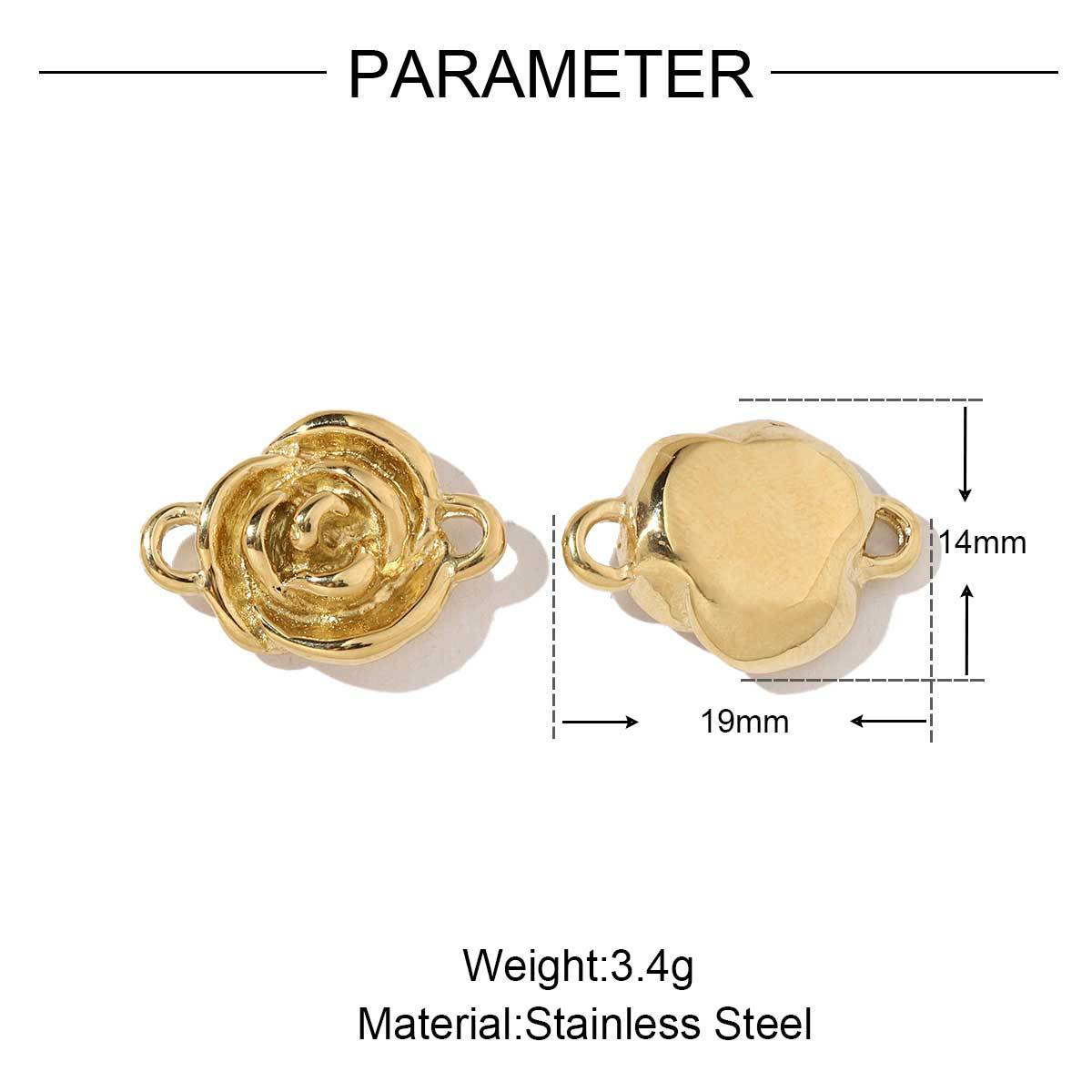 Two-color daisy leafy flower titanium steel pendant