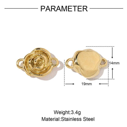 Two-color daisy leafy flower titanium steel pendant
