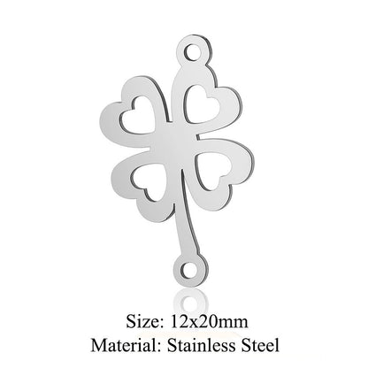 5 pcs/pack Four Leaf Clover Tree of Life Transfer Titanium Steel Pendant