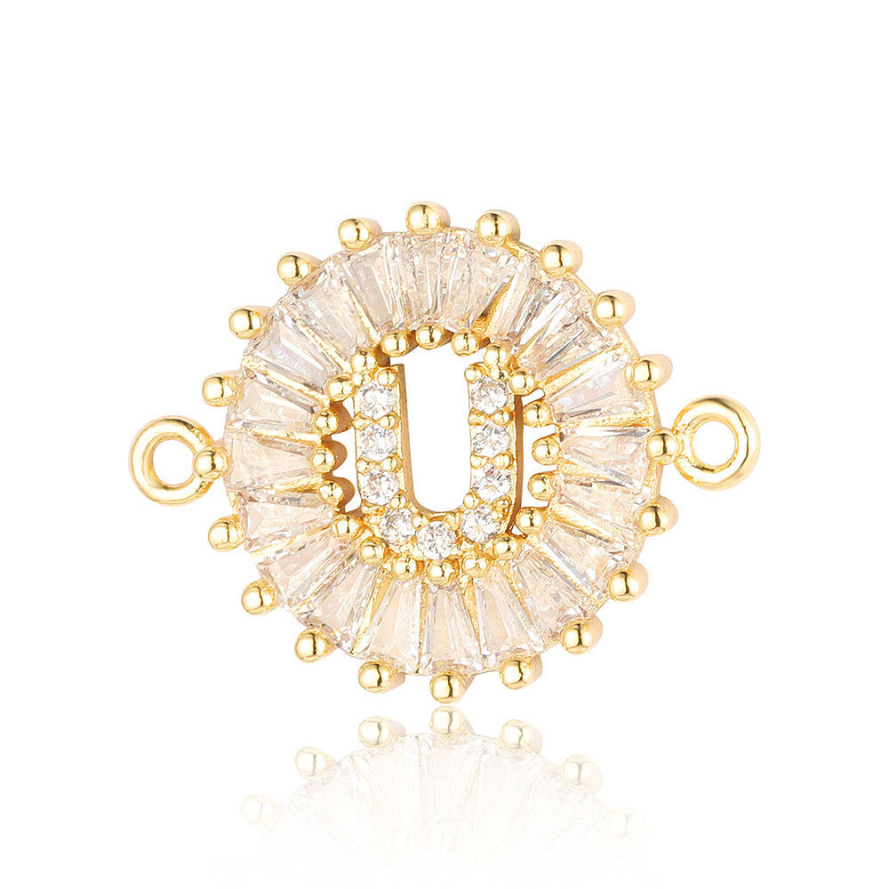 fashion 26 English letters copper zircon pendant