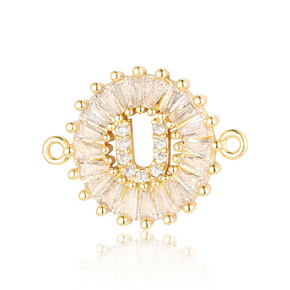 fashion 26 English letters copper zircon pendant