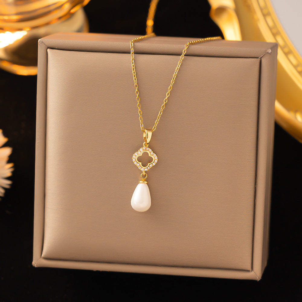 Titanium Steel Copper Pendant Necklace