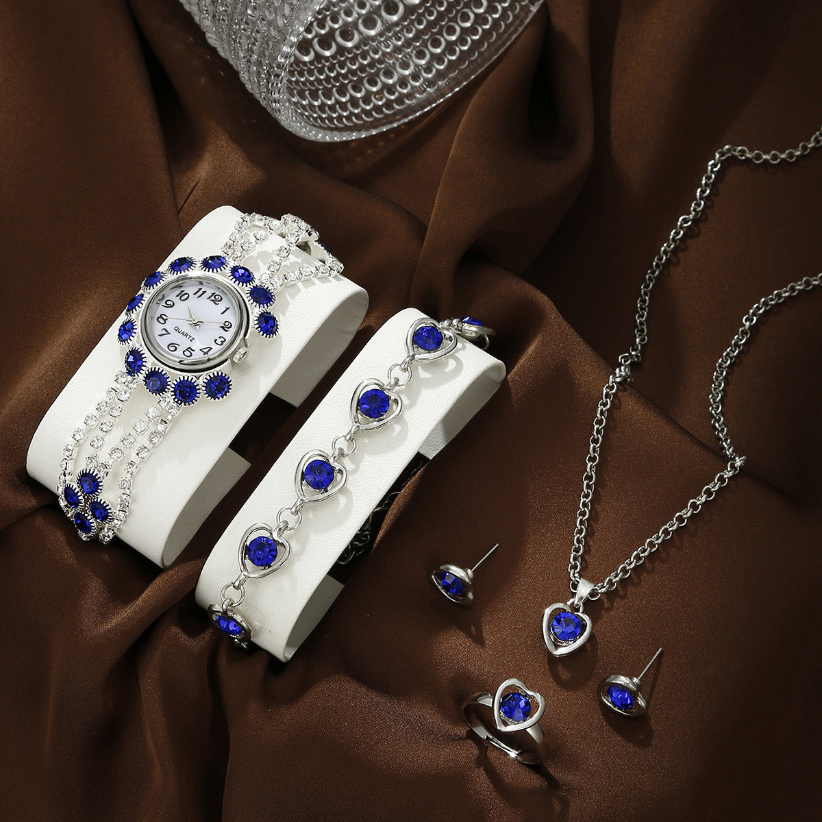 Watch Women's Rhinestone Jewelry Set
