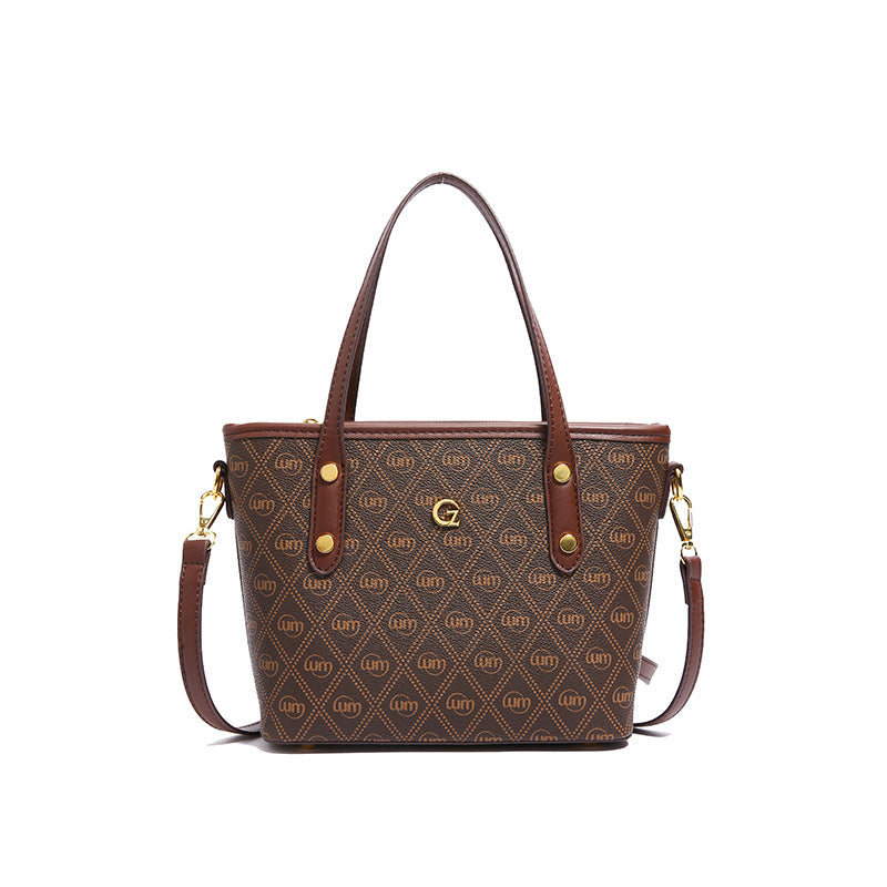 Printed shoulder tote bag