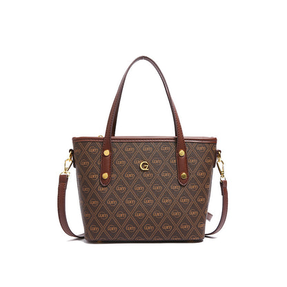 Printed shoulder tote bag