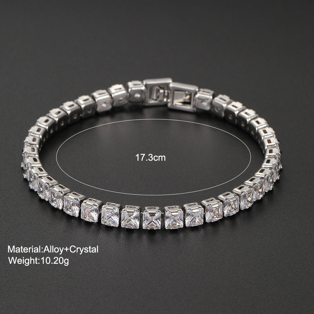High-grade silver zircon bracelet