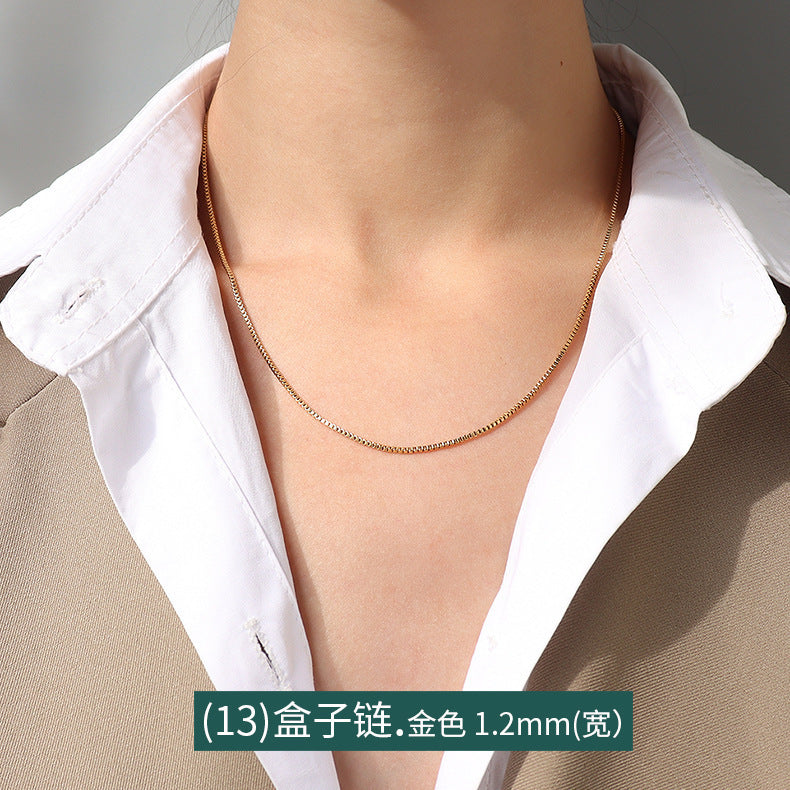 18K Gold Plated Titanium Steel Chain Necklace