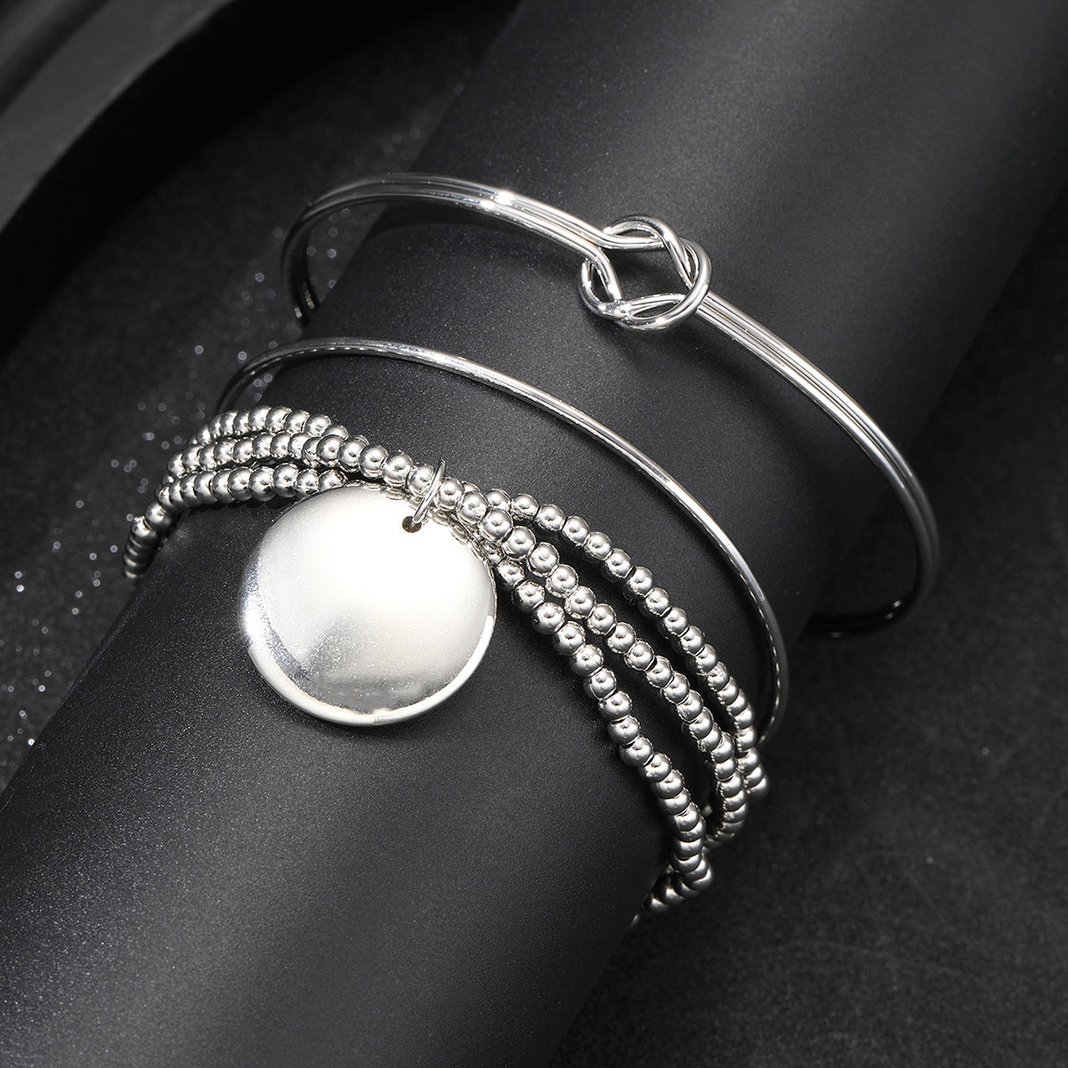 Beaded Knot Bracelet Set (3-piece)