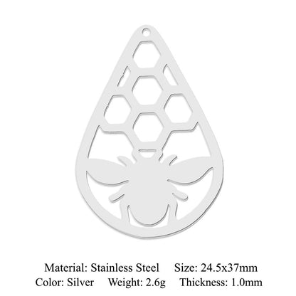 5 pcs/pack Hummingbird Moth Titanium Steel Pendant