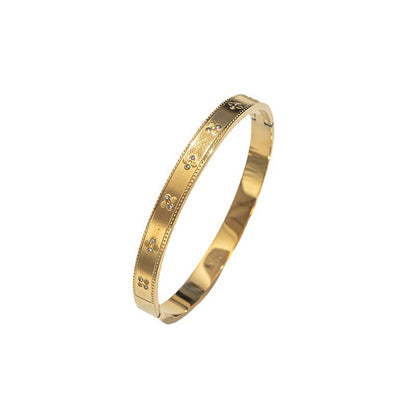 Chic Four-Leaf Clover Bracelet, Fashionable Lucky Grass Bracelet