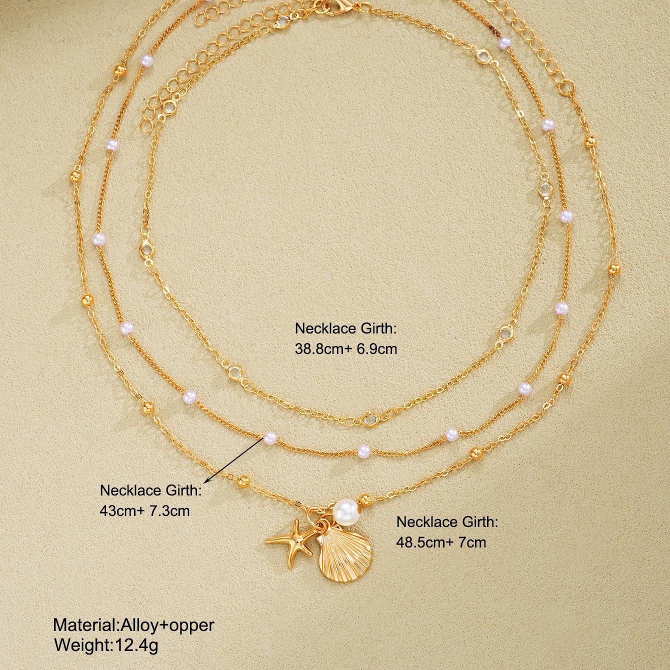 Gold-Plated Shell & Pearl Necklace