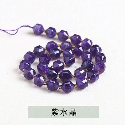 Crystal agate cut olive beads loose beads