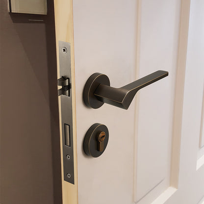 Brass gold interior door lock handle