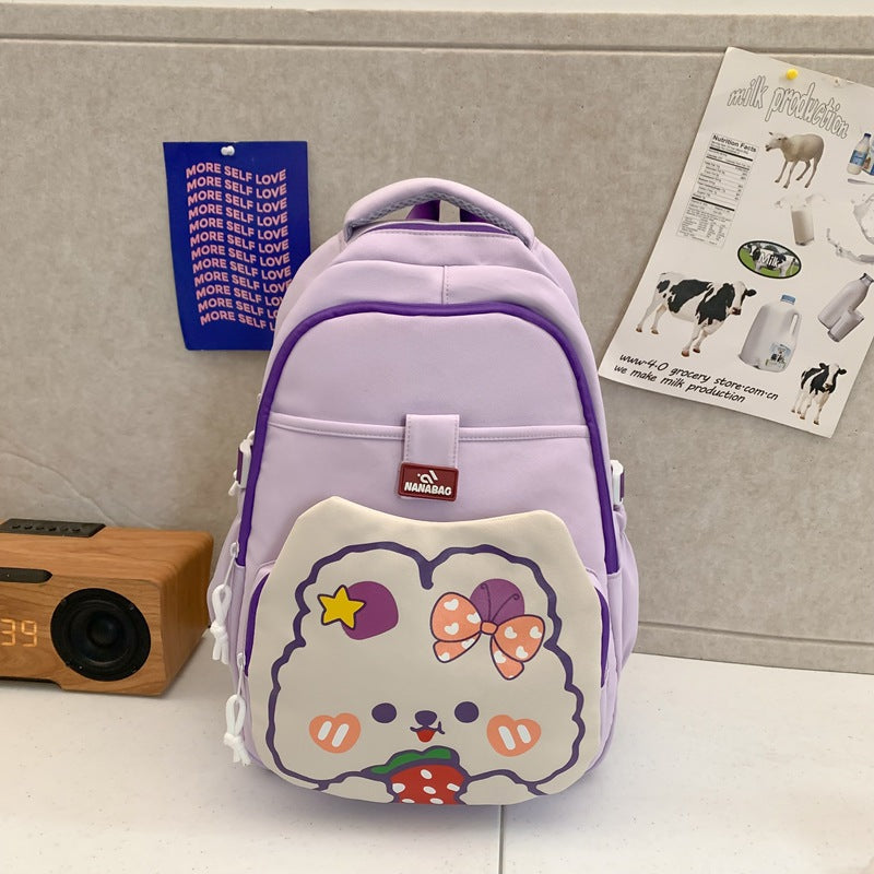 Backpack with cute print and large capacity