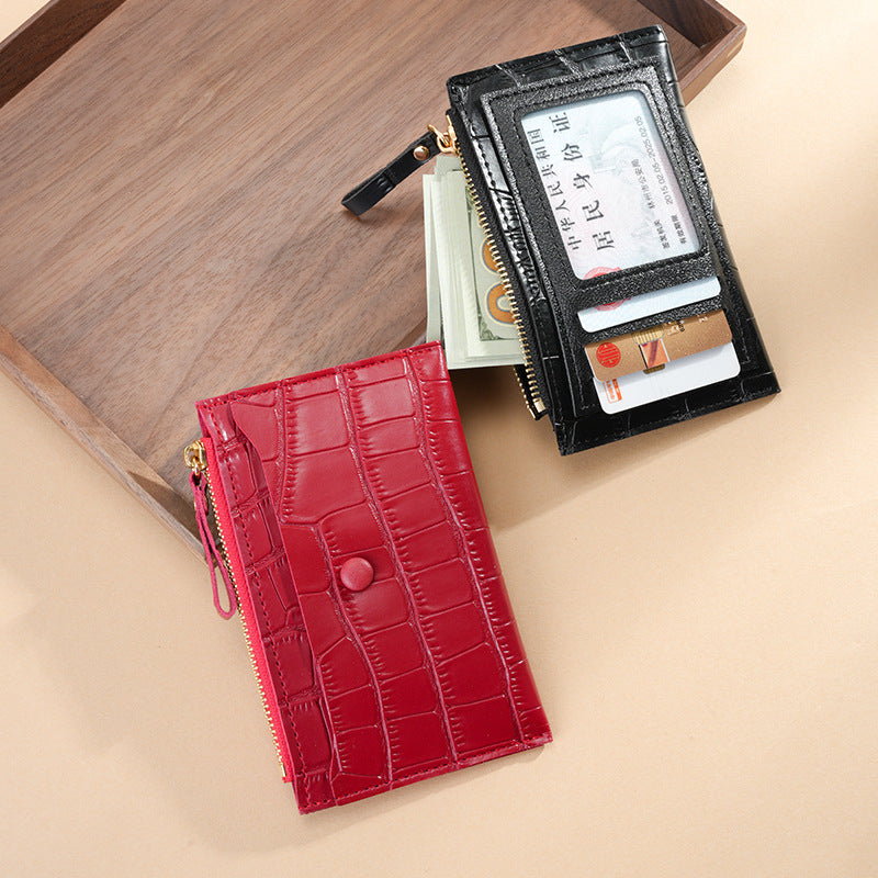 Card bag, card holder, crocodile pattern, multi-card position, ultra-thin.