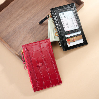 Card bag, card holder, crocodile pattern, multi-card position, ultra-thin.