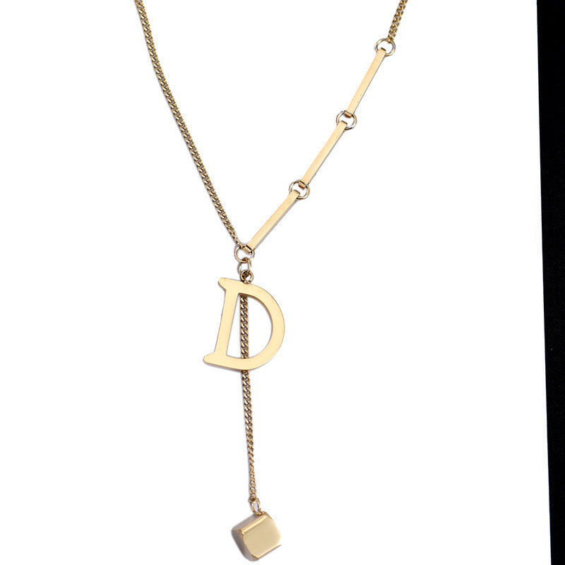 26 letter non-fading titanium steel necklace