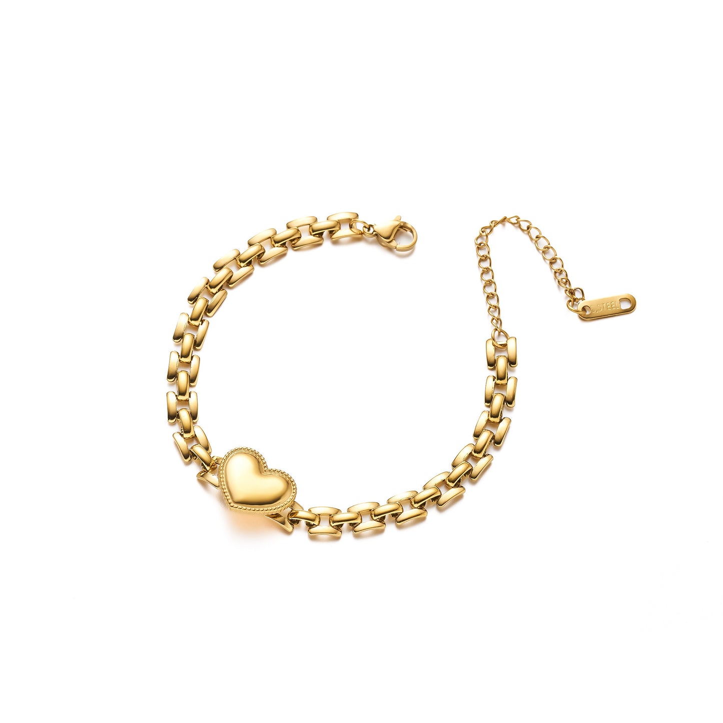 Titanium Steel Heart Chain Bracelet