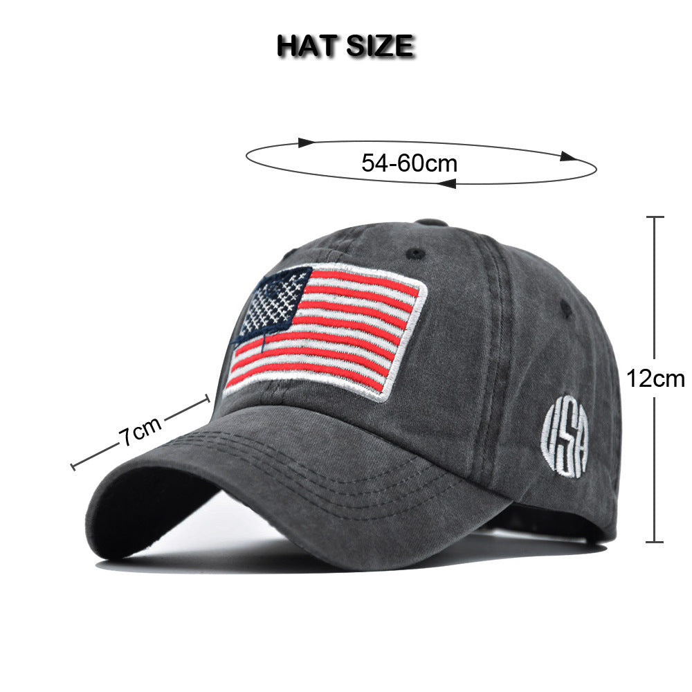 US Flag Washed Baseball Cap