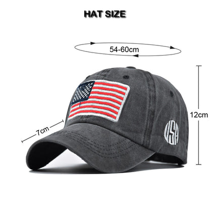 US Flag Washed Baseball Cap