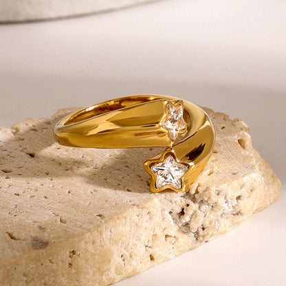 Stainless steel diamond ring