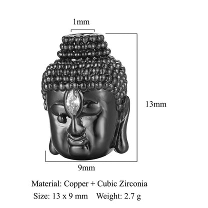 Buddha head skull copper zircon spacer beads