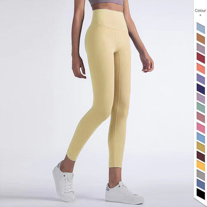 Pantalones de yoga de cintura alta para mujer con estampado de melocotón 
