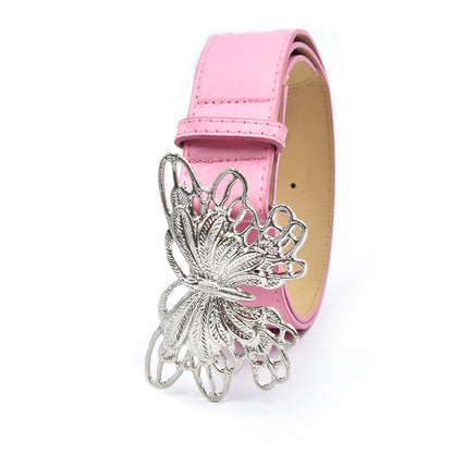 Silver Metal Butterfly Decorative Belt