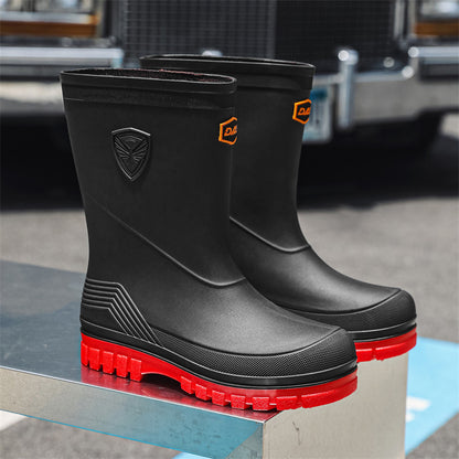 Rain shoes men's medium tube versatile thick sole