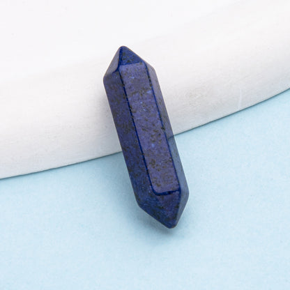 Colar de pingente de coluna hexagonal de ponta dupla de cristal 