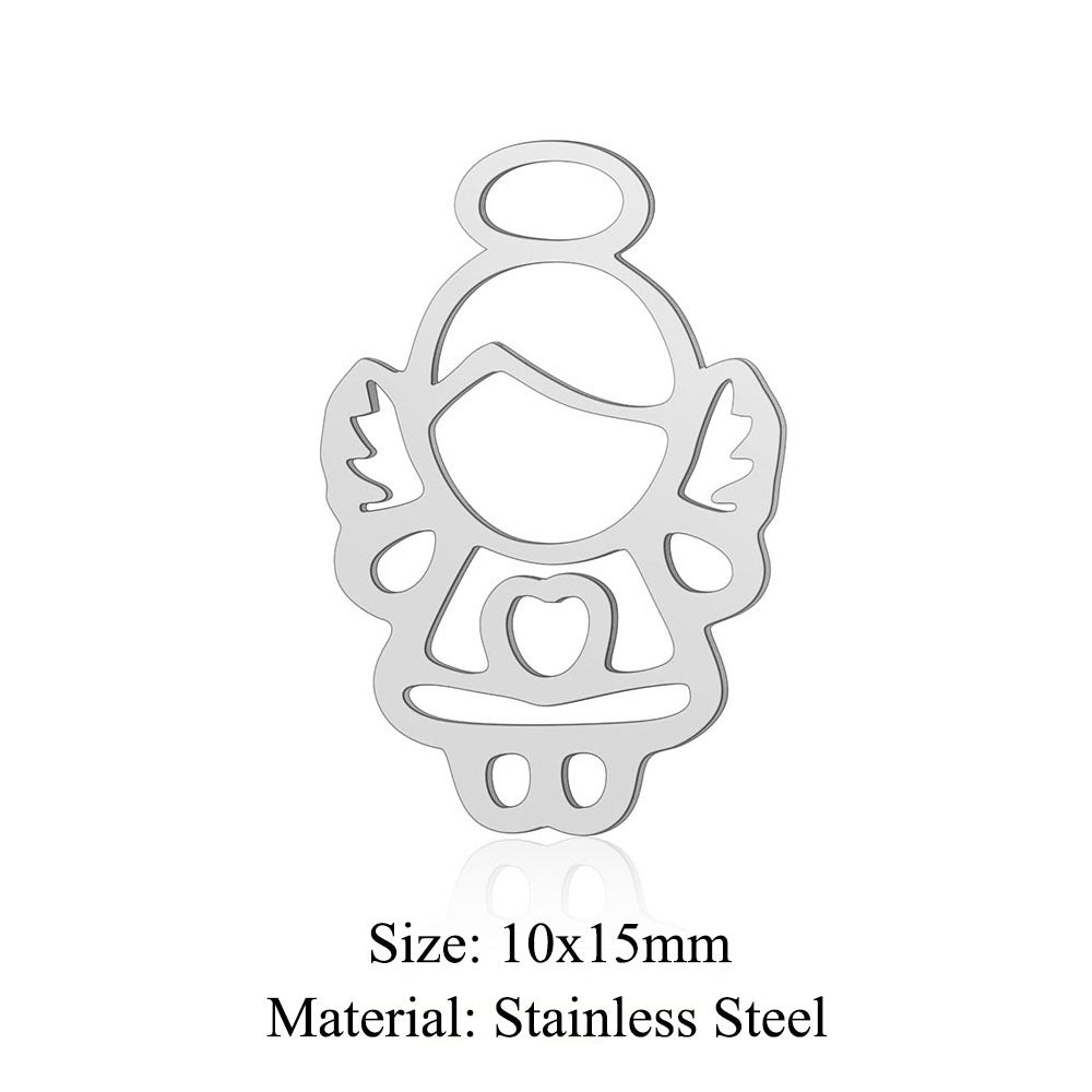 5 pcs/pack Angel Cupid titanium steel pendant