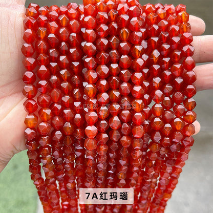 Agate diamond cut rhombus beads loose beads