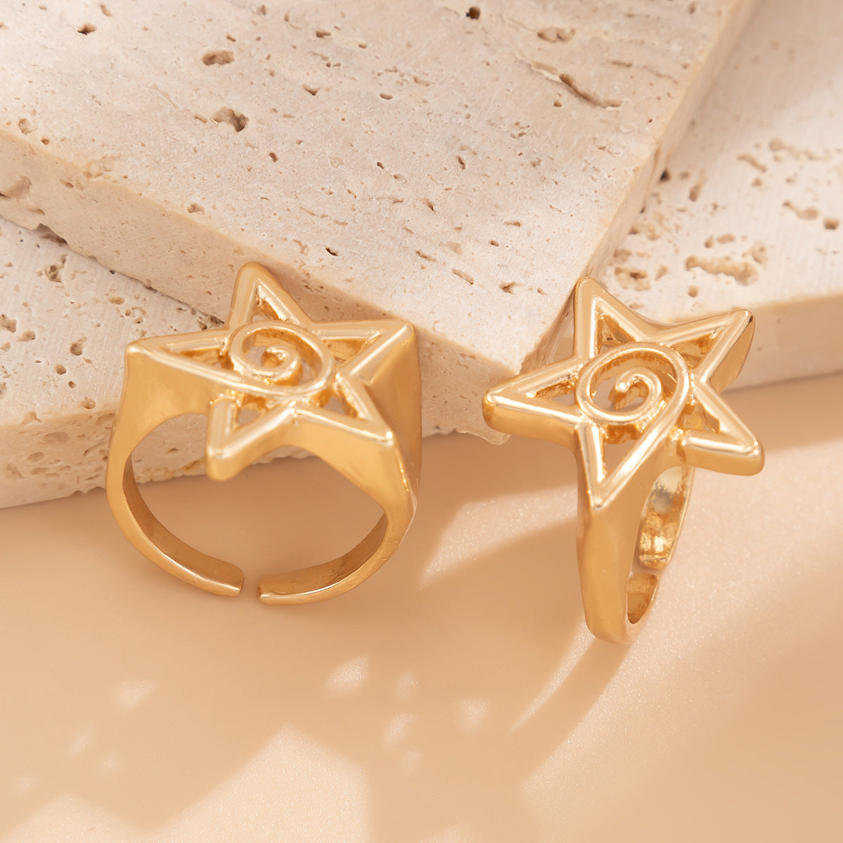 Heart Open Alloy Ring Set