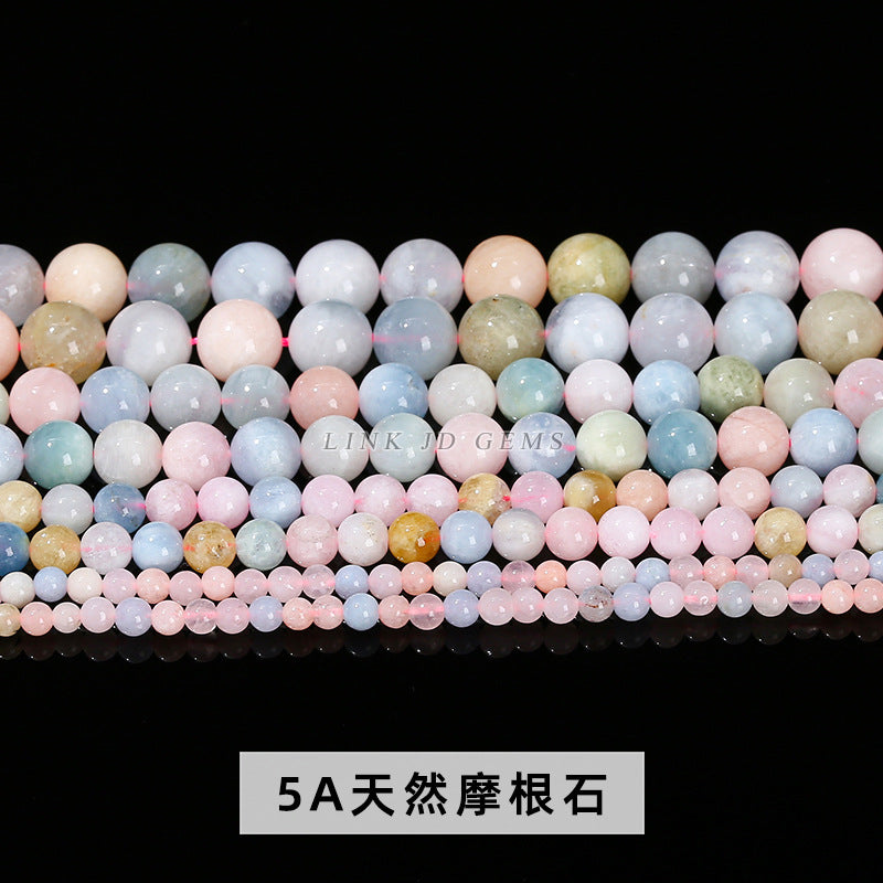 A grade natural transparent morganite round beads