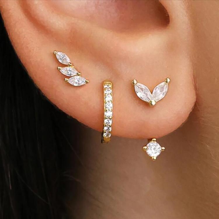 Zircon Circle Hoop Earrings