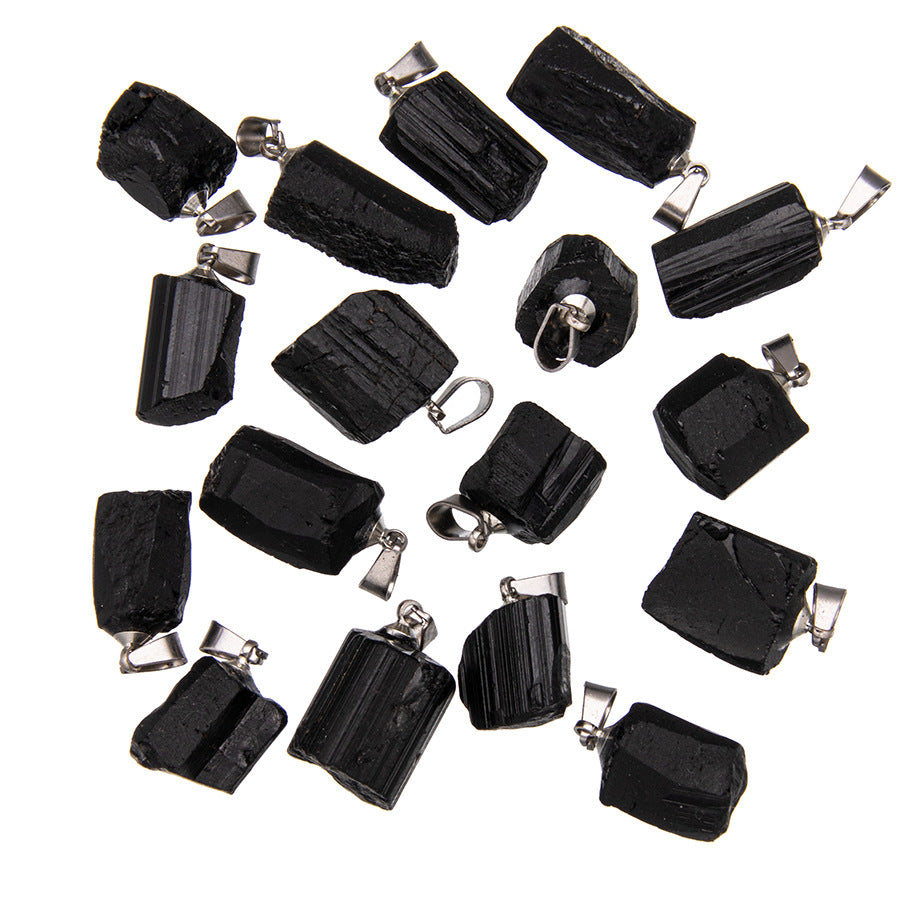 Crystal black tourmaline tourmaline irregular pendant