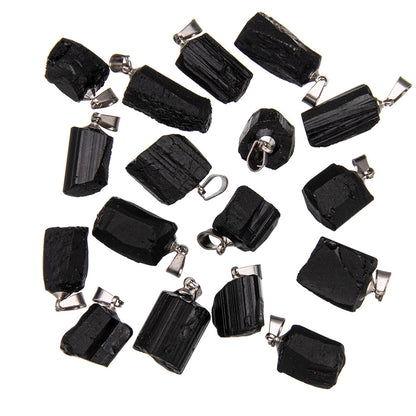 Crystal black tourmaline tourmaline irregular pendant