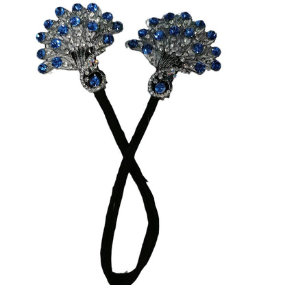 Vintage Peacock Hairpin Girl