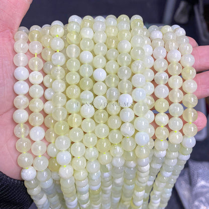8Mm Qingti milk cover jade loose beads