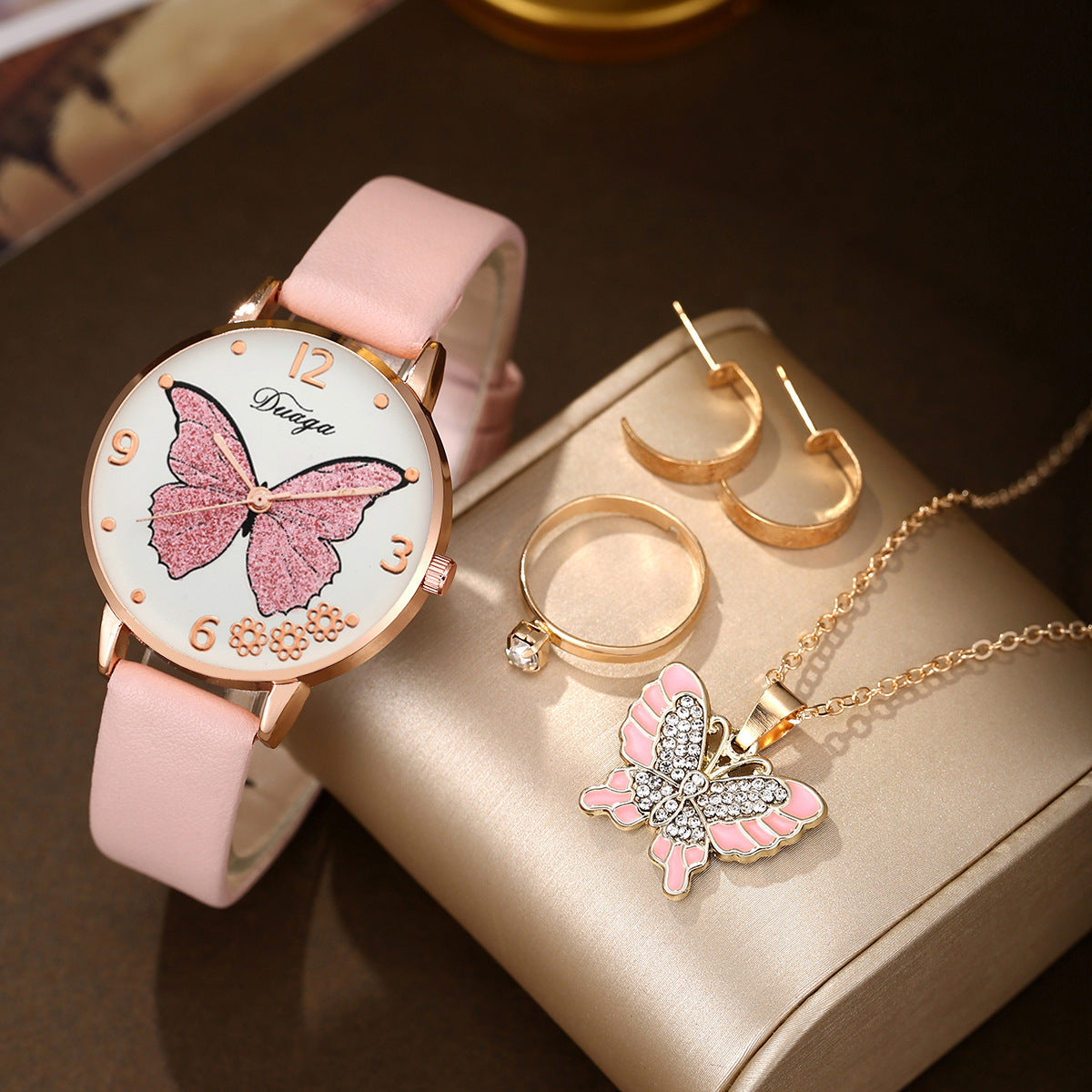Butterfly Watch Pearl Butterfly Jewelry Set