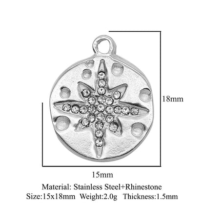 3 pcs/pack stainless steel star moon geometric pendant