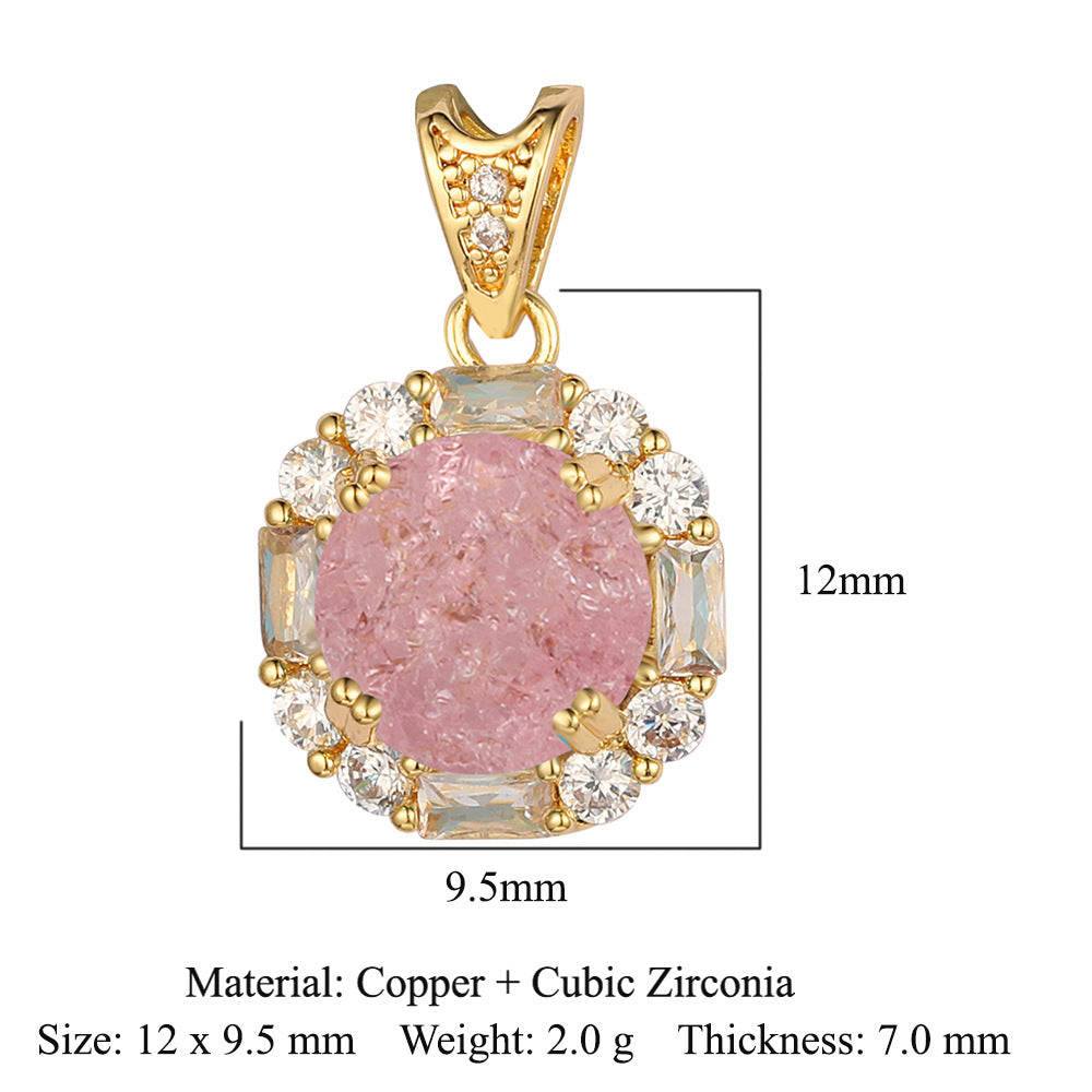 Water drop oval square imitation jade gemstone necklace pendant