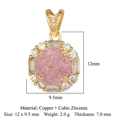 Water drop oval square imitation jade gemstone necklace pendant