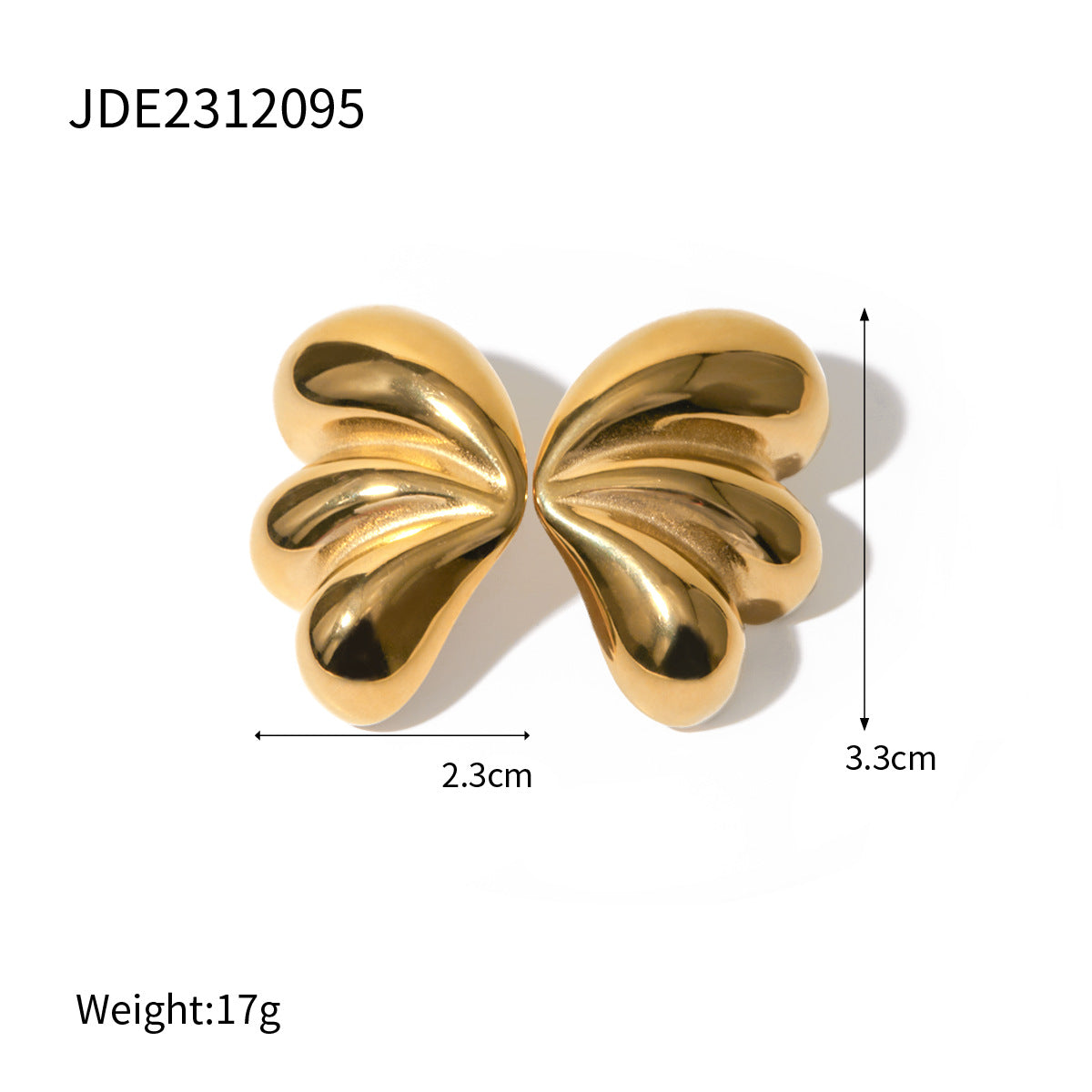 Three-petal teardrop butterfly earrings
